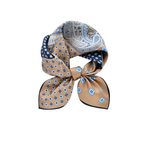 Foulard-Camel-à-Motif-Cachemire-Femme-noué