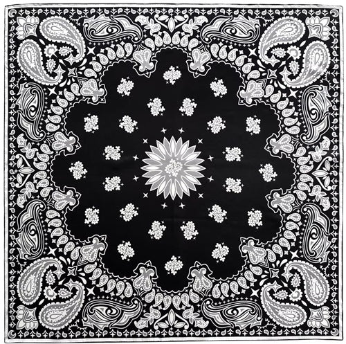 Foulard-noir-et-blanc-motif-cachemire-soie-a-plat