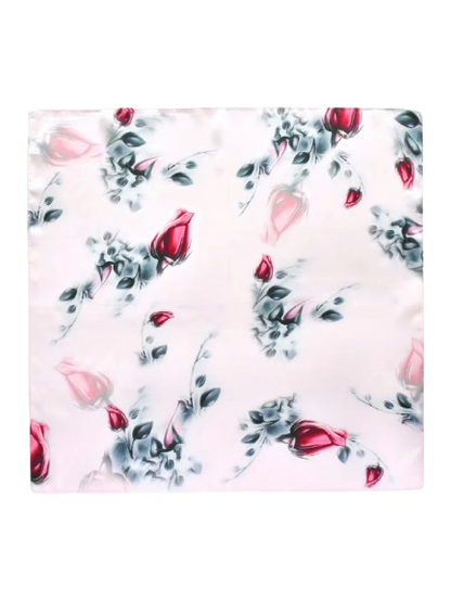 Carre-de-Soie-Rose-Poudre-Femme-posé-à-plat