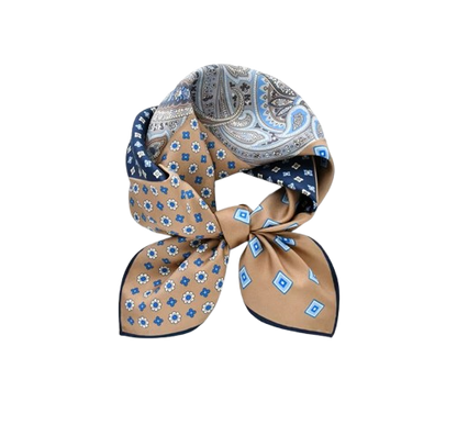 Foulard-Camel-à-Motif-Cachemire-Femme-noué
