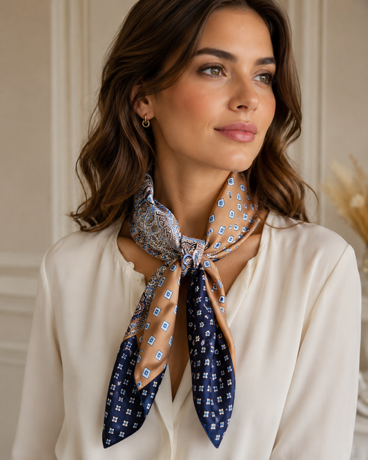 Foulard-Camel-à-Motif-Cachemire-en-Soie-porté