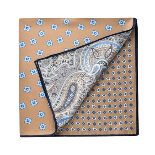Foulard-Camel-en-soie-imprimé-simple-face