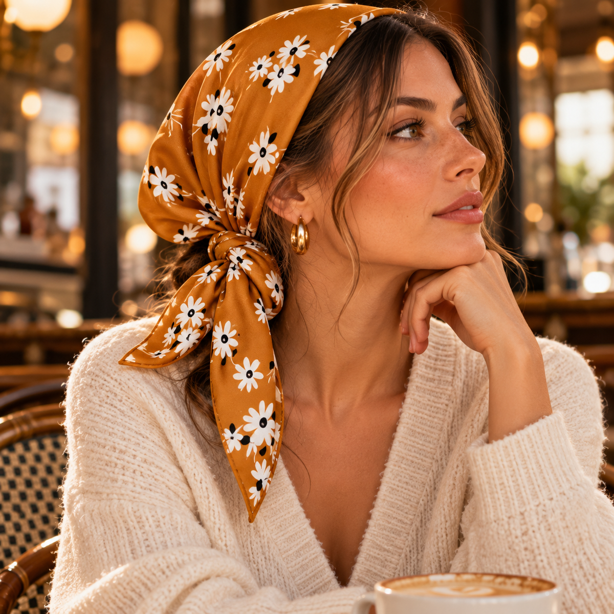 Foulard Jaune Moutarde en Soie – Garance