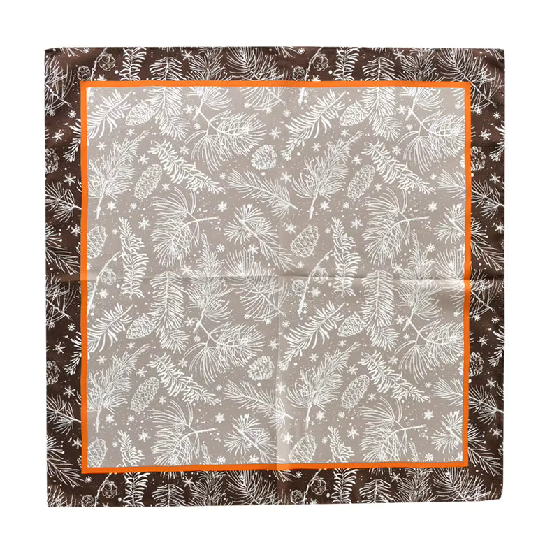 Foulard-Marron-en-Soie-femme-posé