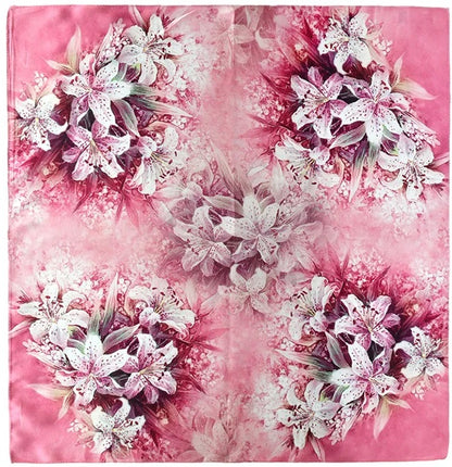 Foulard Rose Fushia à Fleurs – Rosalie