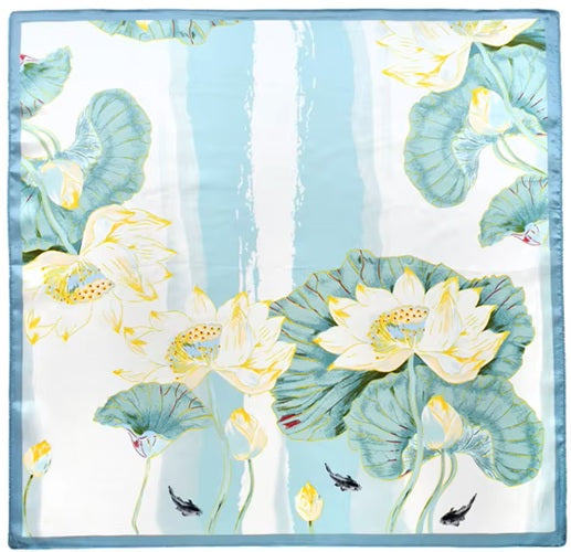 Foulard en soie vert d'eau